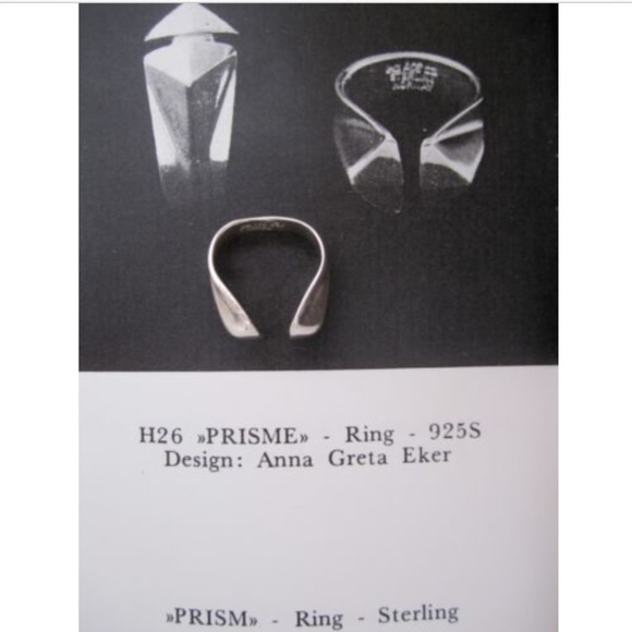 Sold- do it bid Anna Greta Eker Sterling Prism ring sz 6 - Picture 8 of 8
